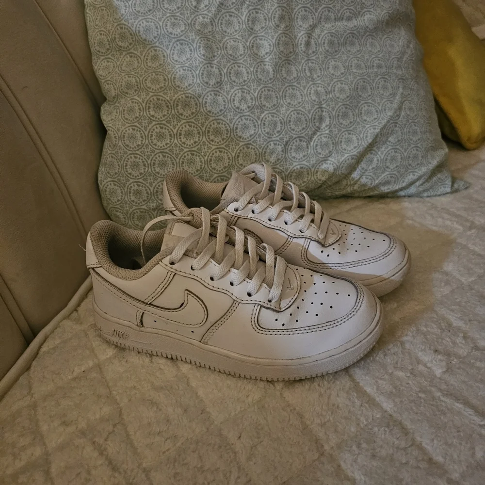 Stylish White Kids Nike Air Force 1s 13C